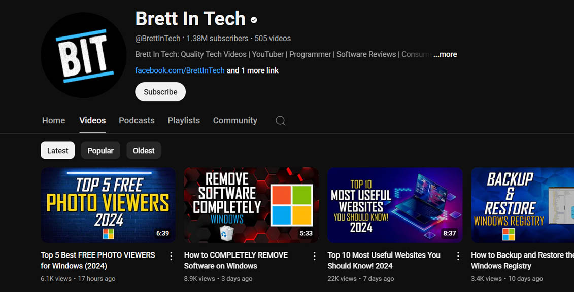 brett in tech youtube channel