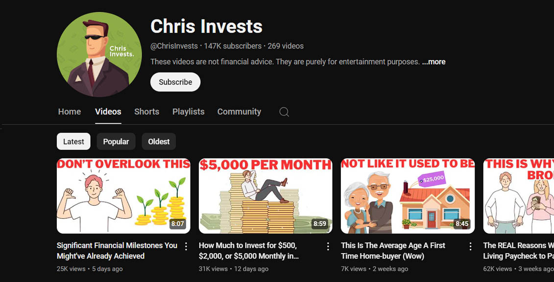 chris invest youtube channel