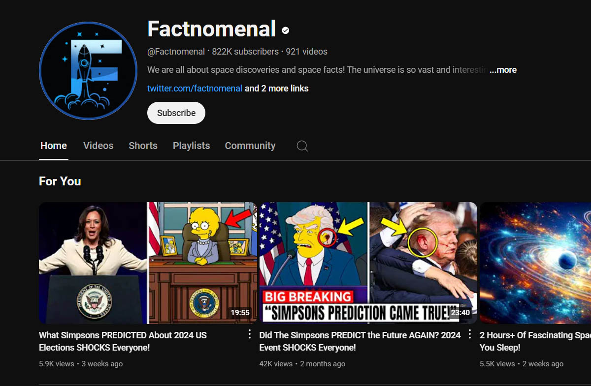 Factomenal Youtube Channel