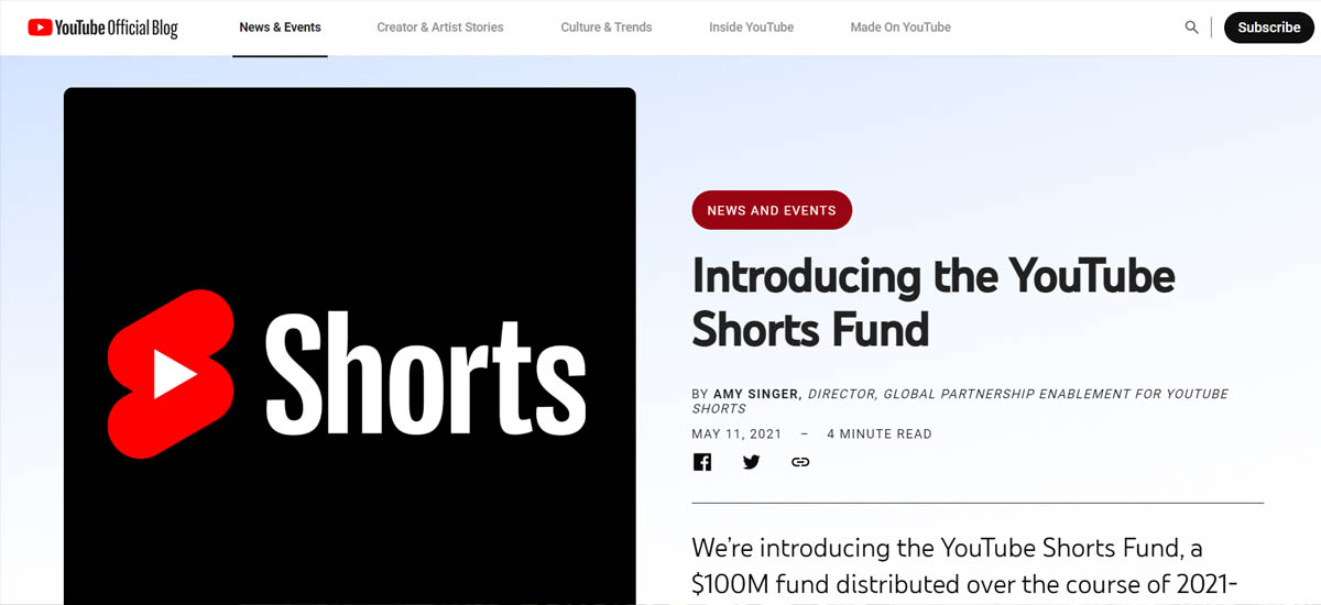 youtube shorts fund