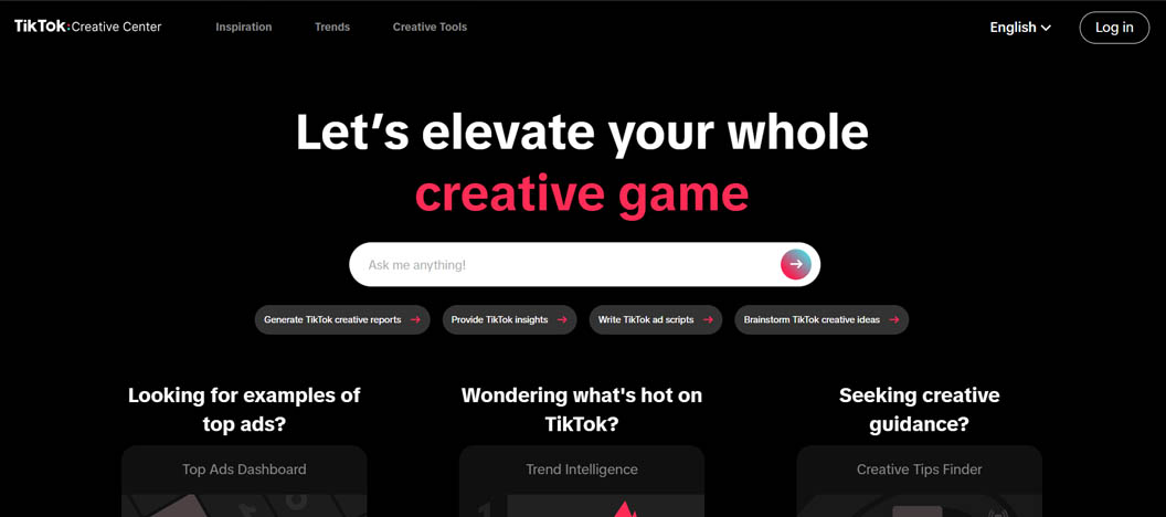 tiktok creative center website